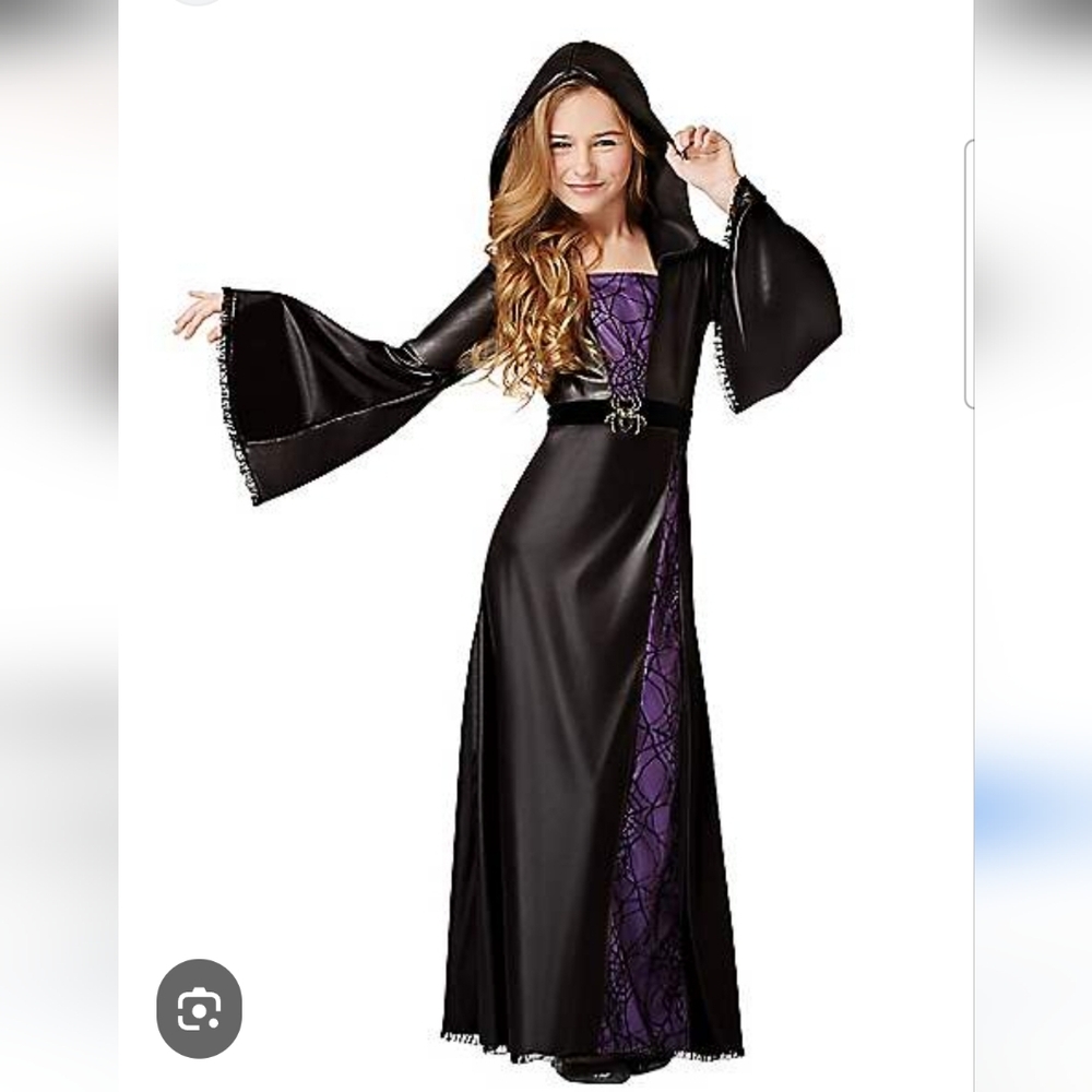 Spirit Halloween Spider Witch Soceress Hooded Costume Dress Size Small